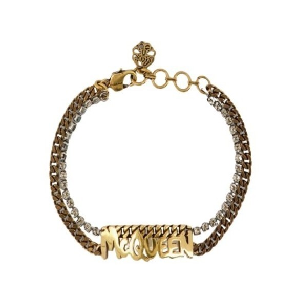 Alexander Mcqueen Graffiti Bracelet  - Antic Gold - Metal - NWT - Picture 1 of 1